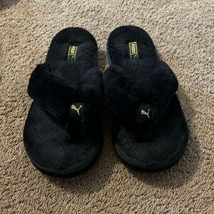 Black Puma Slippers